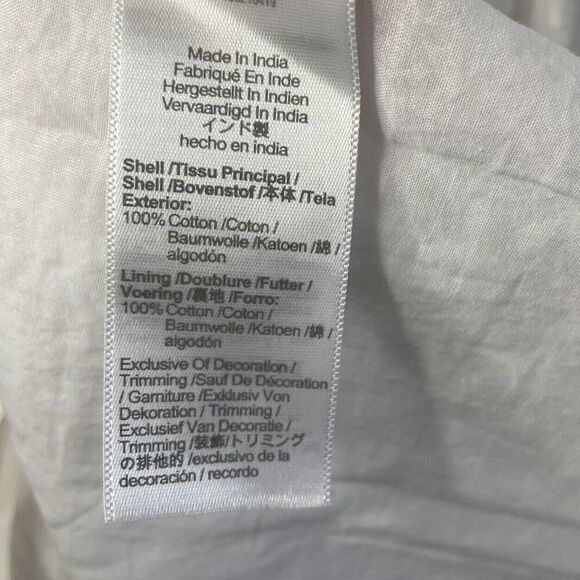 MADEWELL Midi Dress Women 8 Tie-Back Tiered NEW White V-Neck NQ594 - Picture 11 of 13